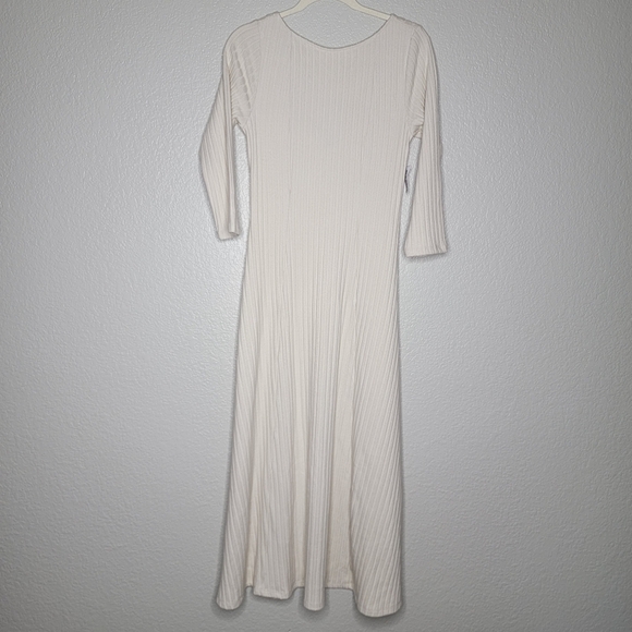 Old Navy Womens Cream Fit And Flare Ribbed Maxi Dress Size Medium - Picture 8 of 10